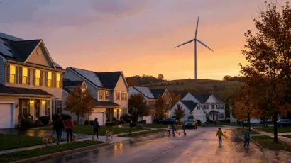Pennsylvania homes with solar panels at sunset