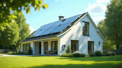 Pennsylvania home with solar panels showing energy efficiency