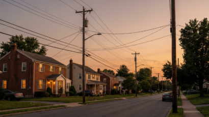 Pennsylvania neighborhood showing residential energy use