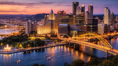pensylvania Fort-Pitt-Bridge-Night-View
