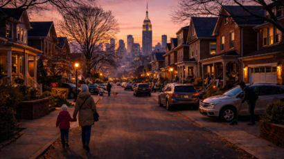 Manhattan skyline views from the street