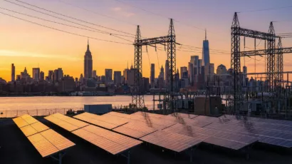 New York utility infrastructure with renewable energy integration