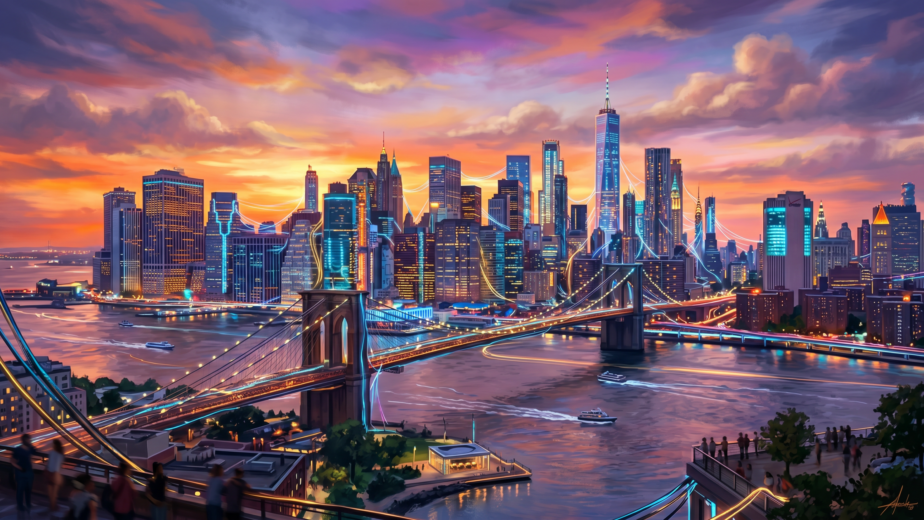 New York skyline showing energy usage and city power demand
