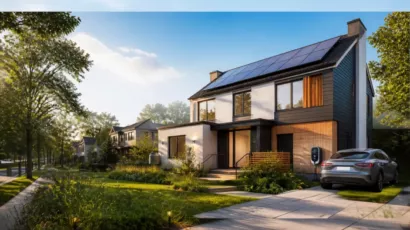 Modern New York home with solar panels, energy-efficient upgrades, and renewable electricity representing ways to reduce your carbon footprint