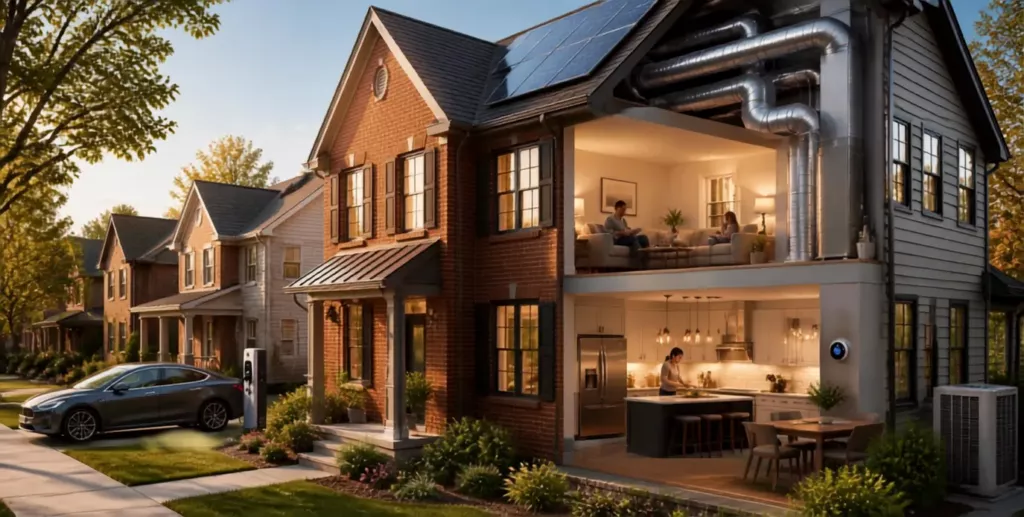 Energy-efficient home improvements that help reduce household carbon emissions.