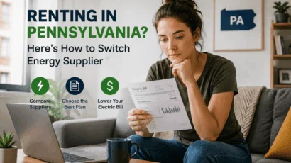 Pennsylvania renter comparing electricity rates