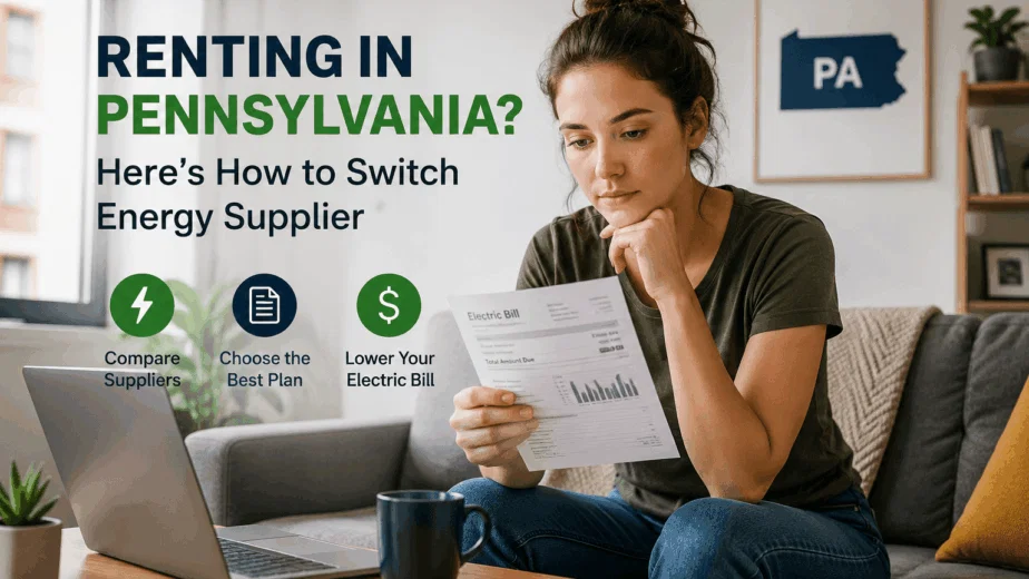 Pennsylvania renter comparing electricity rates